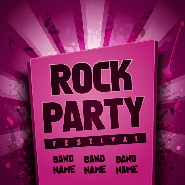 Vector Illustratie Rock Festival Flyer Ontwerpsjabloon Voor Partij Evenement — Stockvector