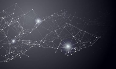 Vektör çizim siyah medya sosyal ağ connetction iletişim arka plan