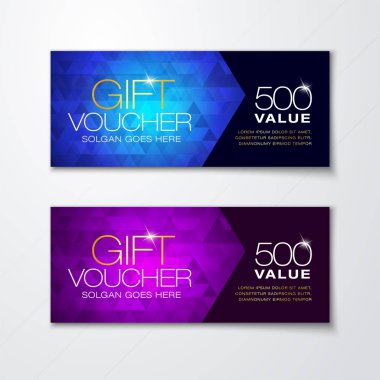 Vektör çizim, hediye çeki şablon temiz ve modern sigorta primi desenli