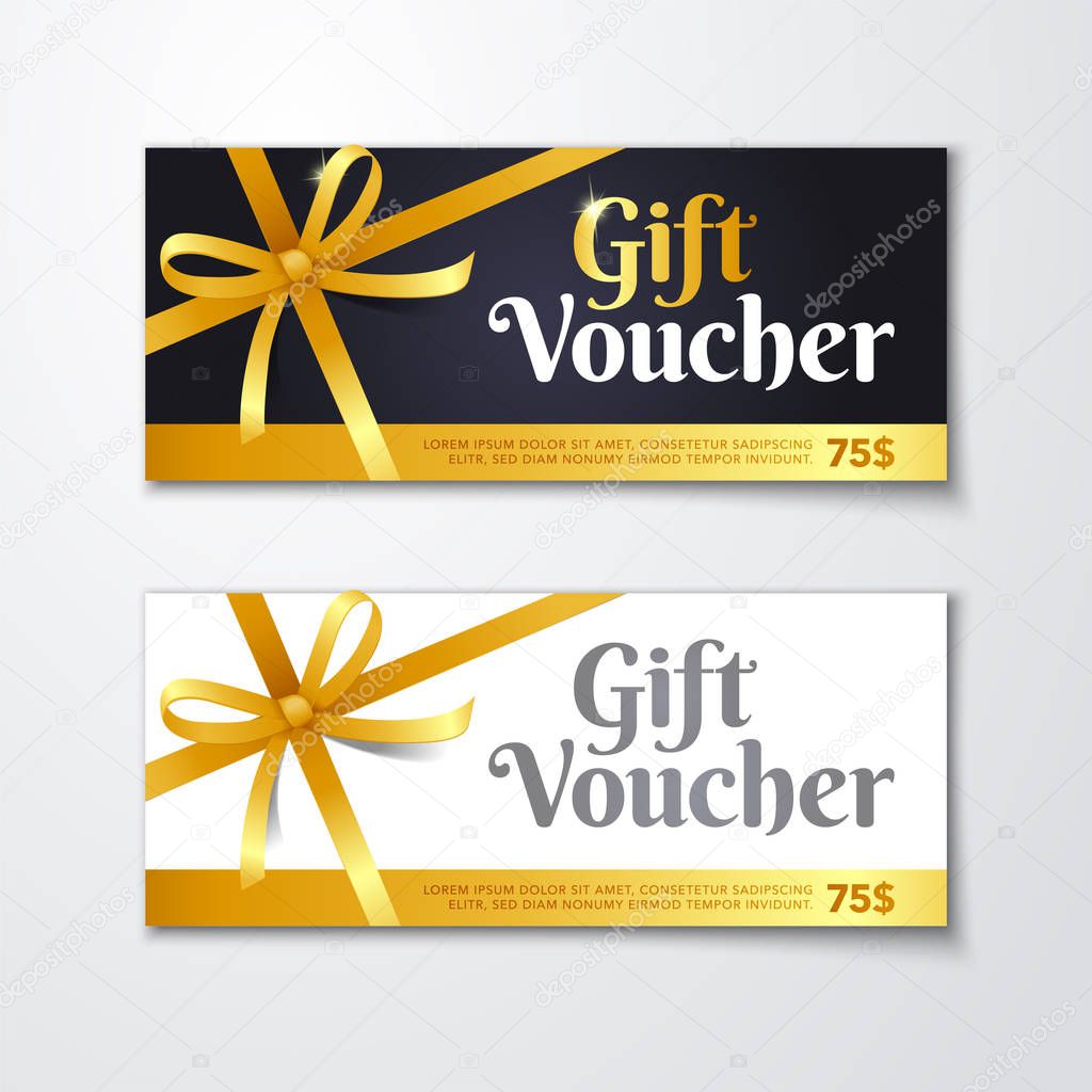 Vector Illustration gift voucher, certificate or discount card template for promo compliment