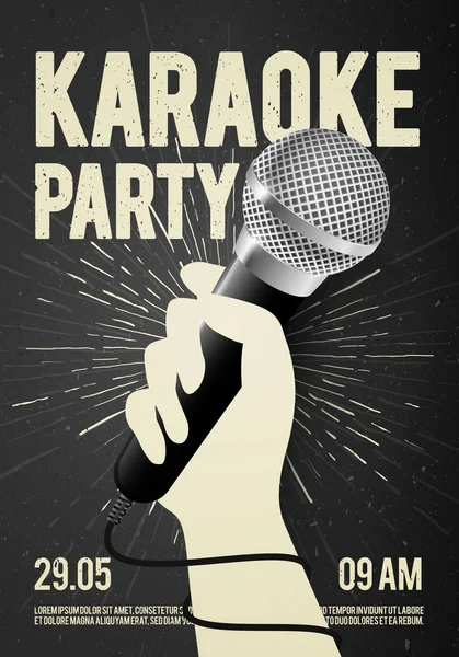 Vector Karaoke Partij Flyer Banner Poster Ontwerpen Vector Karaoke Partij — Stockvector