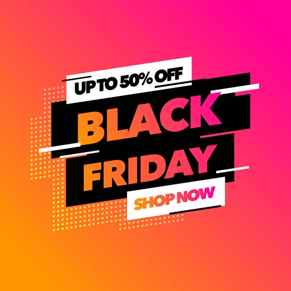 Vektör illüstrasyon Black Friday Sale afiş şablontasarım renkli degrade ile, Büyük satış özel teklif