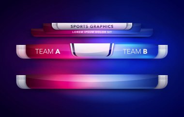 Spor, futbol ve futbol için grafik ve alt Thirds şablon vektör çizim çetele takım A rakip takım B yayın