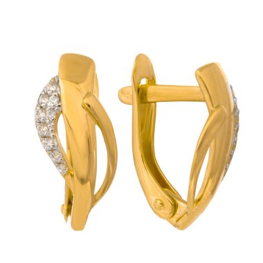 Elmastan yapılmış küpeler, küp Zirkonya, zümrüt ve değerli taşlar.