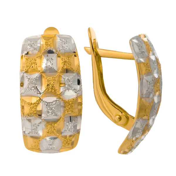 Сережки Золота Діамантами Кубічними Цирконіями Смарагдами Дорогоцінним Камінням — стокове фото