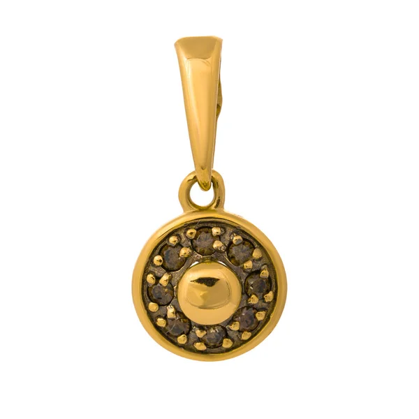 Gioielli Oro Ciondolo Oro Con Zirconi Cubici — Foto Stock