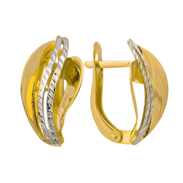 Pendientes Oro Con Diamantes Circonitas Cúbicas Esmeraldas Piedras Preciosas — Foto de Stock