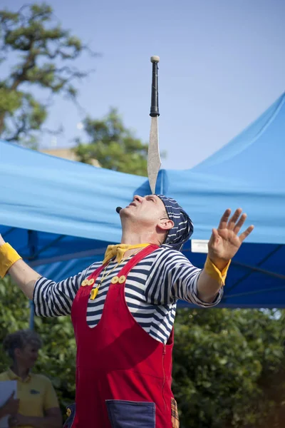 Warsaw Poland June Clown Outdoor Performance Kids Day June 2018 — Stock Photo, Image