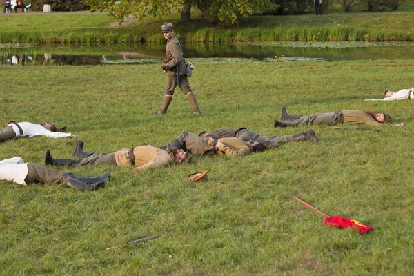 Warsaw Polonia Septiembre Soldados Segunda Guerra Mundial Segunda Inescenización Batalla —  Fotos de Stock