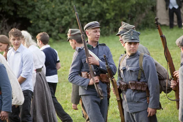 Varsó Lengyelország Szeptember Katonák Világháború Második Csata Inscenisation 2018 Szeptember — Stock Fotó