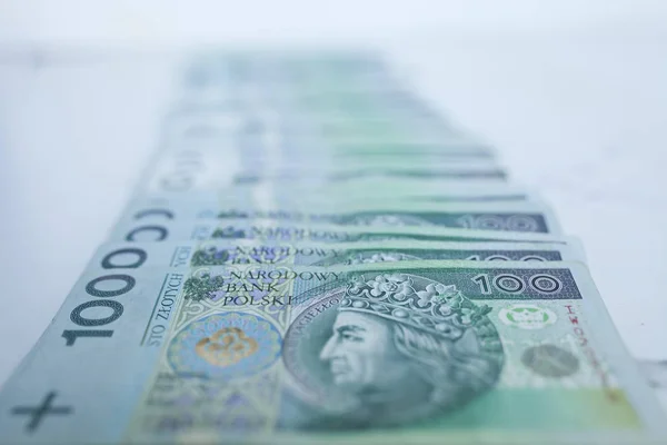 Montón Dinero Pulido Moneda Zloty —  Fotos de Stock
