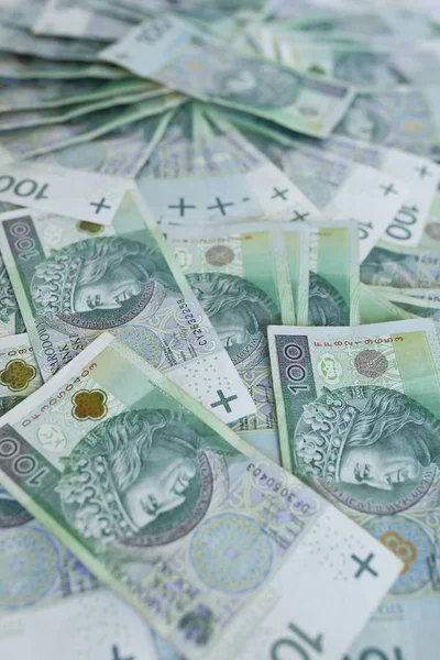 Lots Polish Currency Money Zloty — Stock Photo, Image