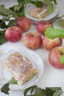 elmalı turta - organik elma ve bir parça kek