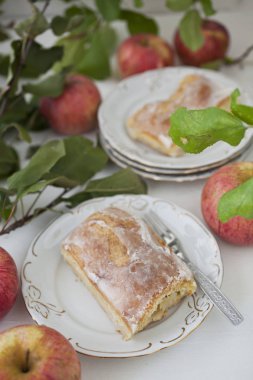 elmalı turta - organik elma ve bir parça kek