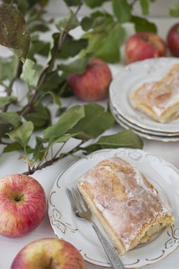 elmalı turta - organik elma ve bir parça kek