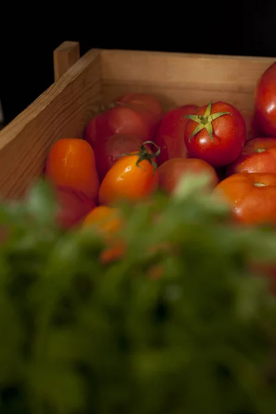 Mistura Tomates Orgânicos Coloridos — Fotografia de Stock