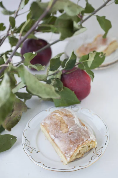 Appeltaart Biologische Appels Een Fluitje Van Een Cent — Stockfoto