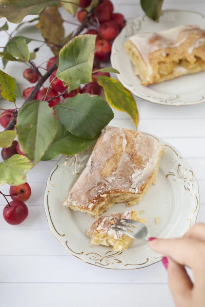 elmalı turta - organik elma ve bir parça kek