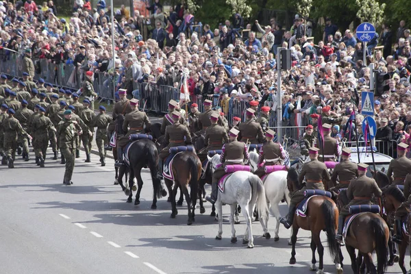 Warsaw Poland May Polish Soldiers Marching Army Parade May 2019 — Stock Photo, Image