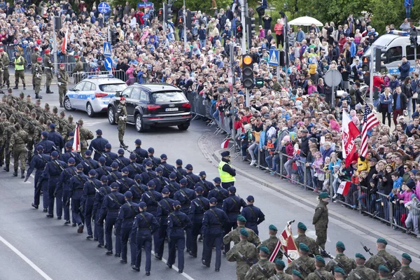 Warszawa Polen Maj Polska Soldater Marscherar Army Parade Den Maj — Stockfoto