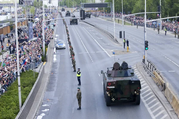 Warszawa Polen Maj Militära Fordon Army Parade Den Maj 2019 — Stockfoto