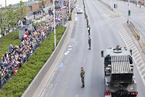 Warszawa Polen Maj Militära Fordon Army Parade Den Maj 2019 — Stockfoto