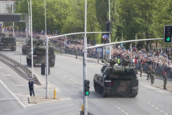Warszawa Polen Maj Militära Fordon Army Parade Den Maj 2019 — Stockfoto