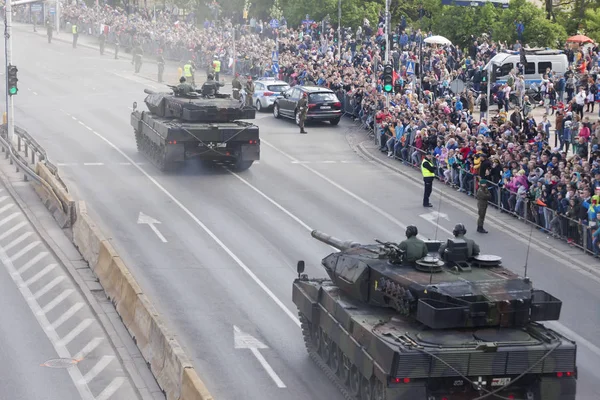 Warszawa Polen Maj Militära Fordon Army Parade Den Maj 2019 — Stockfoto