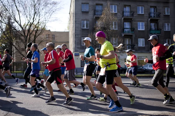 Warsaw Poland April Runners Marathon City April 2019 Warsaw Poland — Stock Photo, Image