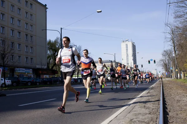 Varşova Polonya Nisan Nisan 2019 Varşova Polonya Şehirde Maraton Sırasında — Stok fotoğraf