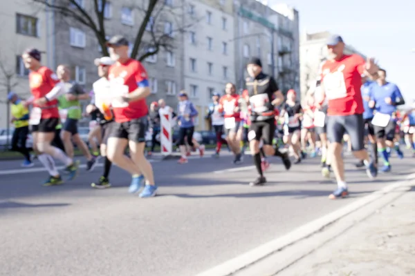 Warsaw Polonia Abril Corredores Durante Maratón Ciudad Abril 2019 Varsovia — Foto de Stock