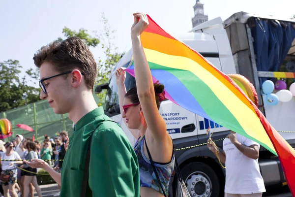 Warsaw Pologne Juillet Les Gens Pendant Défilé Égalité Juillet 2019 — Photo