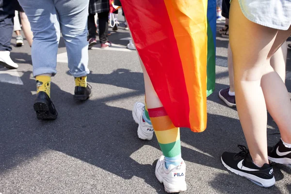 Warszawa Polen Juli Folk Jämställdhet Parad Juli 2019 Warszawa Polen — Stockfoto