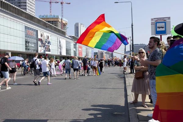 Варшава Польша Июля Люди Время Парада Равенства Июля 2019 Года — стоковое фото