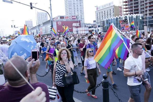 Warschau Polen Juli Menschen Bei Der Gleichstellungsparade Juli 2019 Warschau — Stockfoto