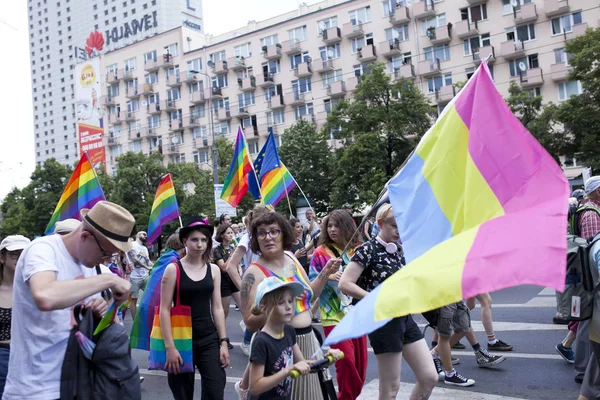 Warsaw Polonia Julio Desfile Personas Durante Igualdad Varsovia Polonia Julio —  Fotos de Stock