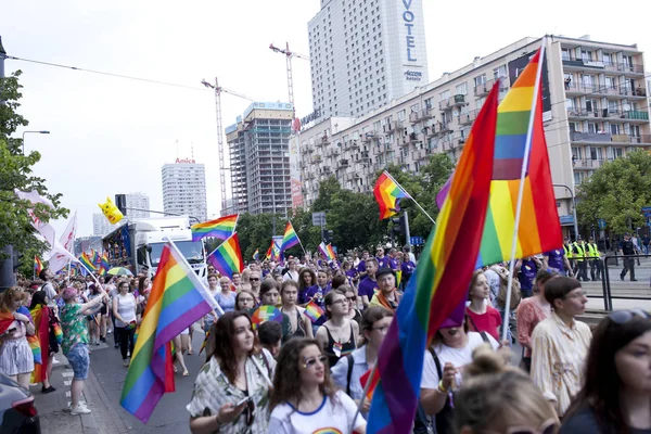 Warsaw Pologne Juillet Les Gens Pendant Défilé Égalité Juillet 2019 — Photo