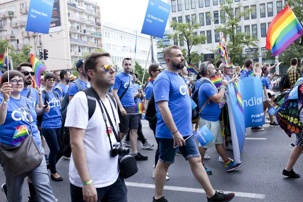 Warsaw Pologne Juillet Les Gens Pendant Défilé Égalité Juillet 2019 — Photo