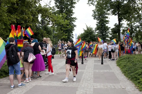 Варшава Польша Июля Люди Время Парада Равенства Июля 2019 Года — стоковое фото