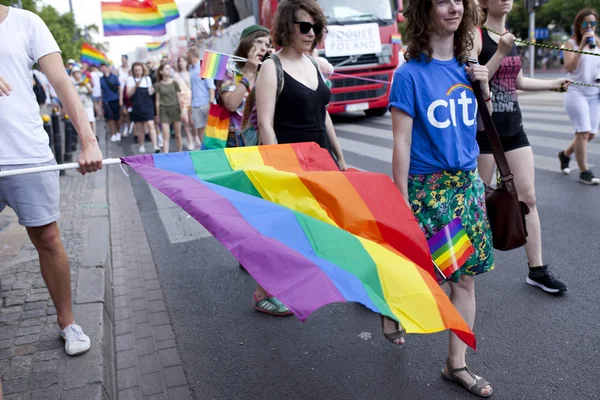 Warsaw Pologne Juillet Les Gens Pendant Défilé Égalité Juillet 2019 — Photo