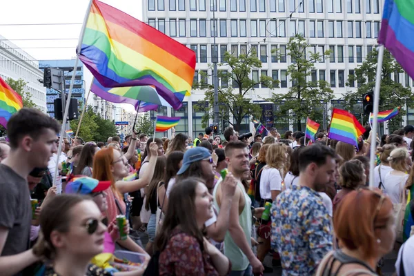 Warsaw Polonia Julio Desfile Personas Durante Igualdad Varsovia Polonia Julio — Foto de Stock