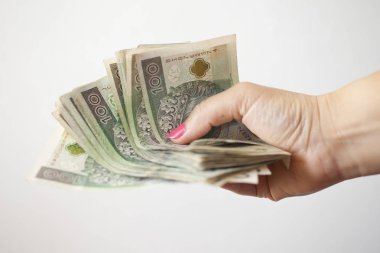 Varşova, 3 Ağustos 2019,- 3 Ağustos 2019'da Varşova, Polonya'da bir grup Polonya banknotunun yakın çekimi