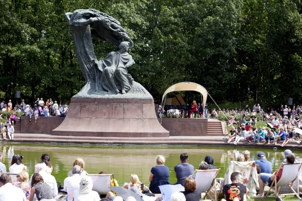 Warschau Polen Augustus 2019 Buiten Open Recital Van Muziek Van — Stockfoto