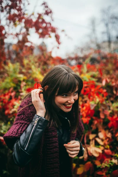 Mooi Happy Herfst Meisje — Stockfoto