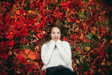 Sonbahar parkta yürümek