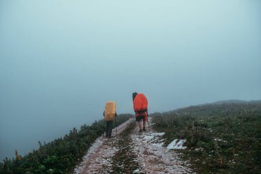 Güzel bir dağ yolu boyunca seyahat