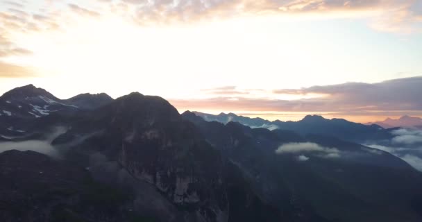 Beautiful Sunset Mountains Height 3000 Meters — Stock Video