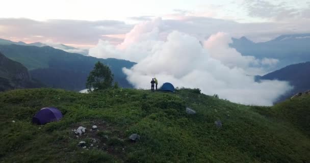 Beauty Caucasus Mountains Sunset — Stock Video