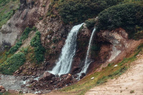 Kamchatka Wild Falls Név Nélkül — Stock Fotó