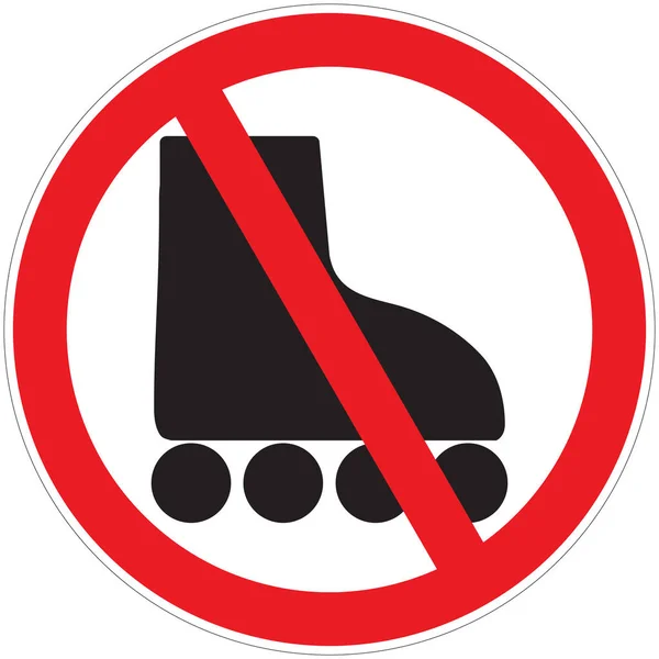 ないローラー スケート 警告サイン — ストックベクタ